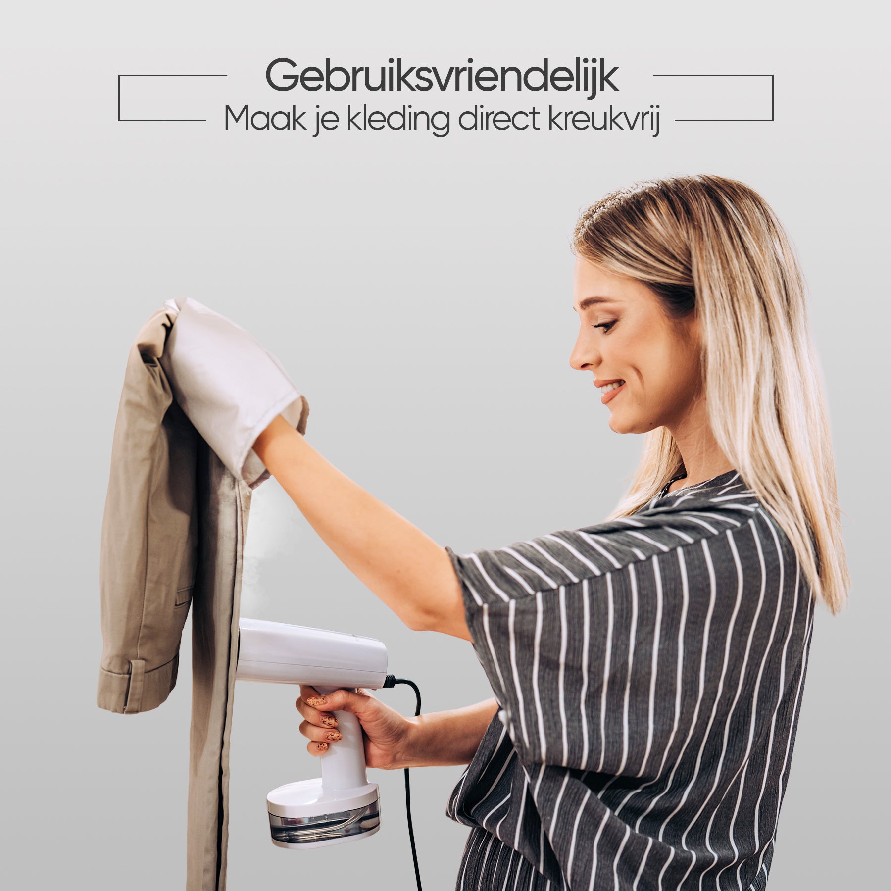 Gebruiksvriendelijke kledingstomer draagbaar