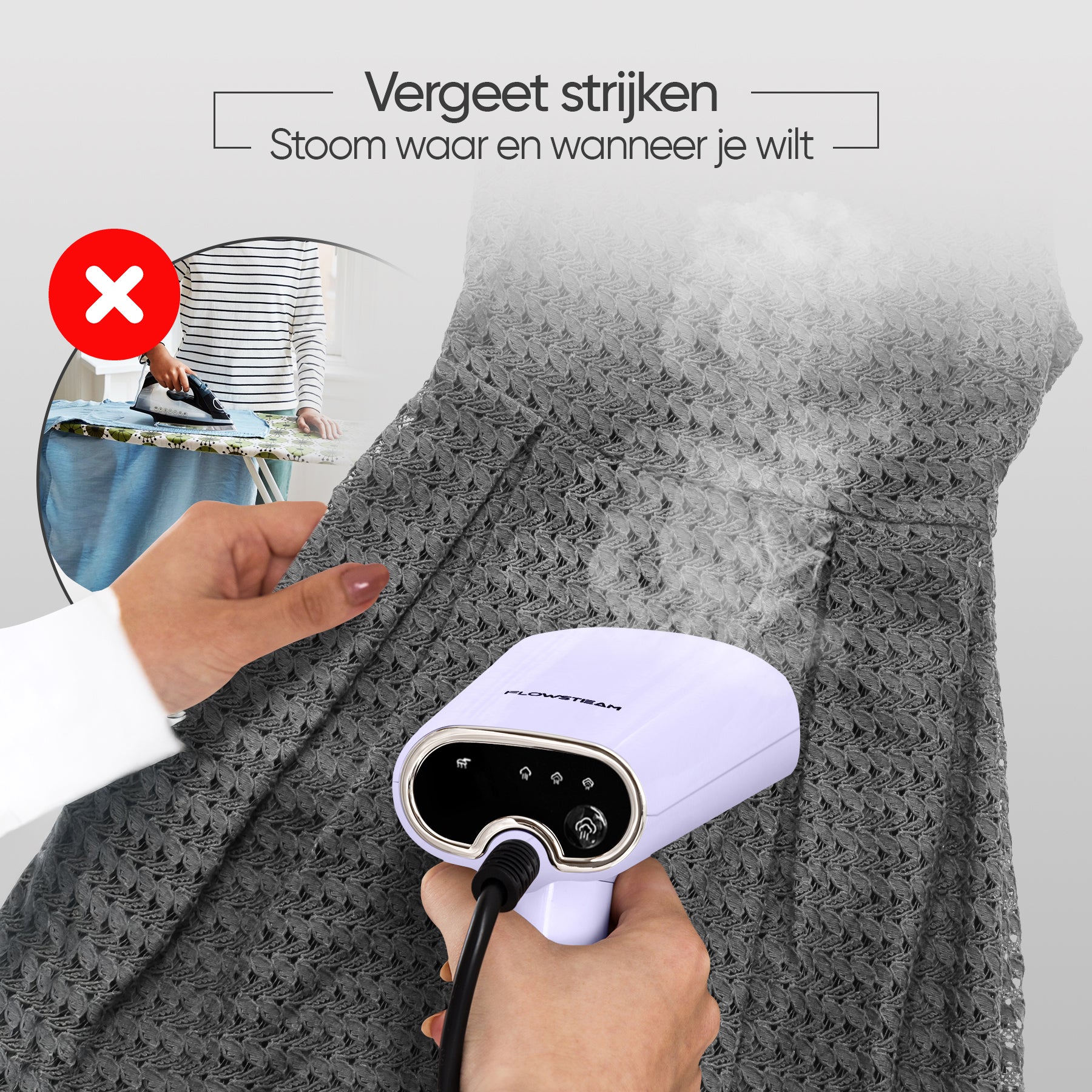 Kleding stomen met stoomreiniger