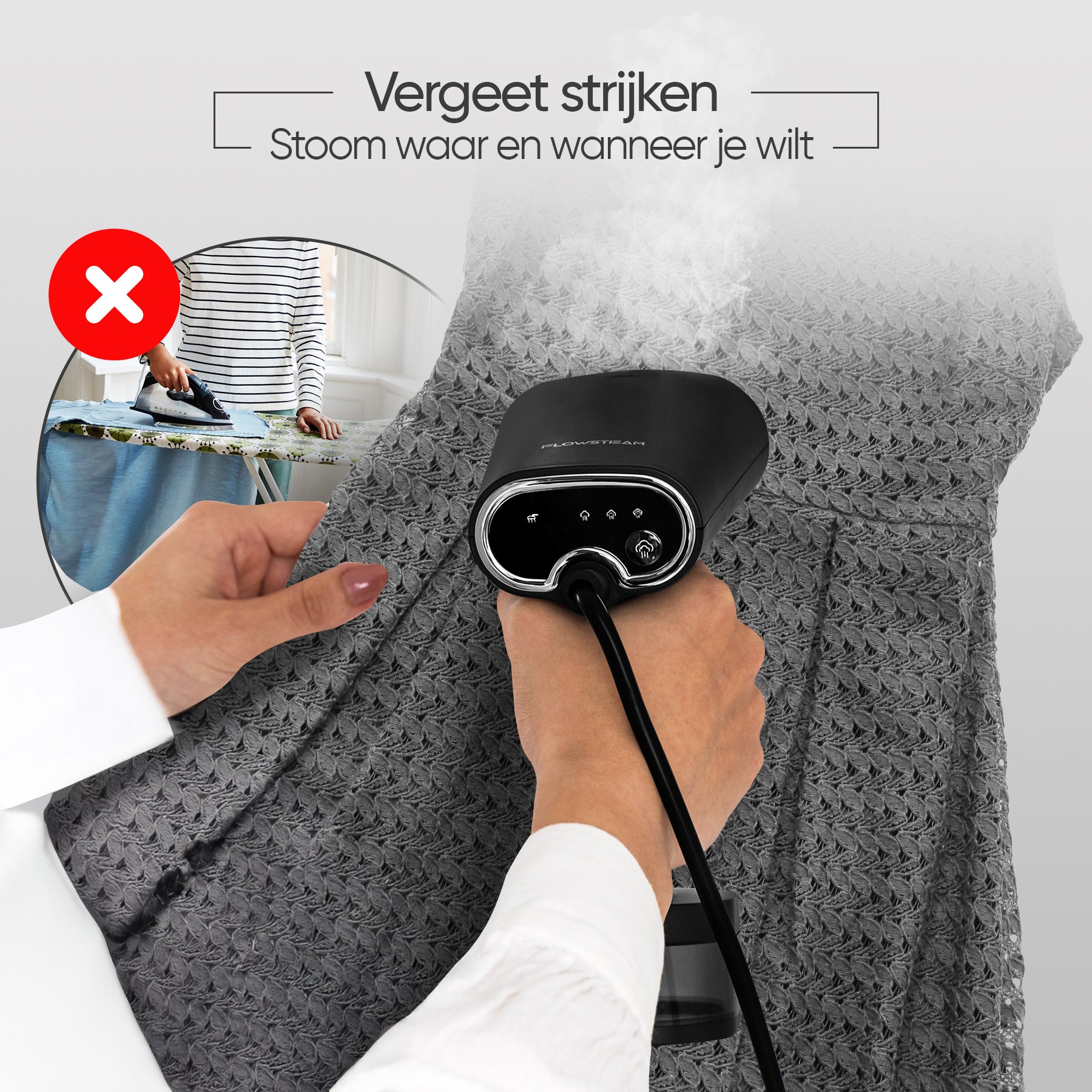 Kleding stomen in plaats van strijken