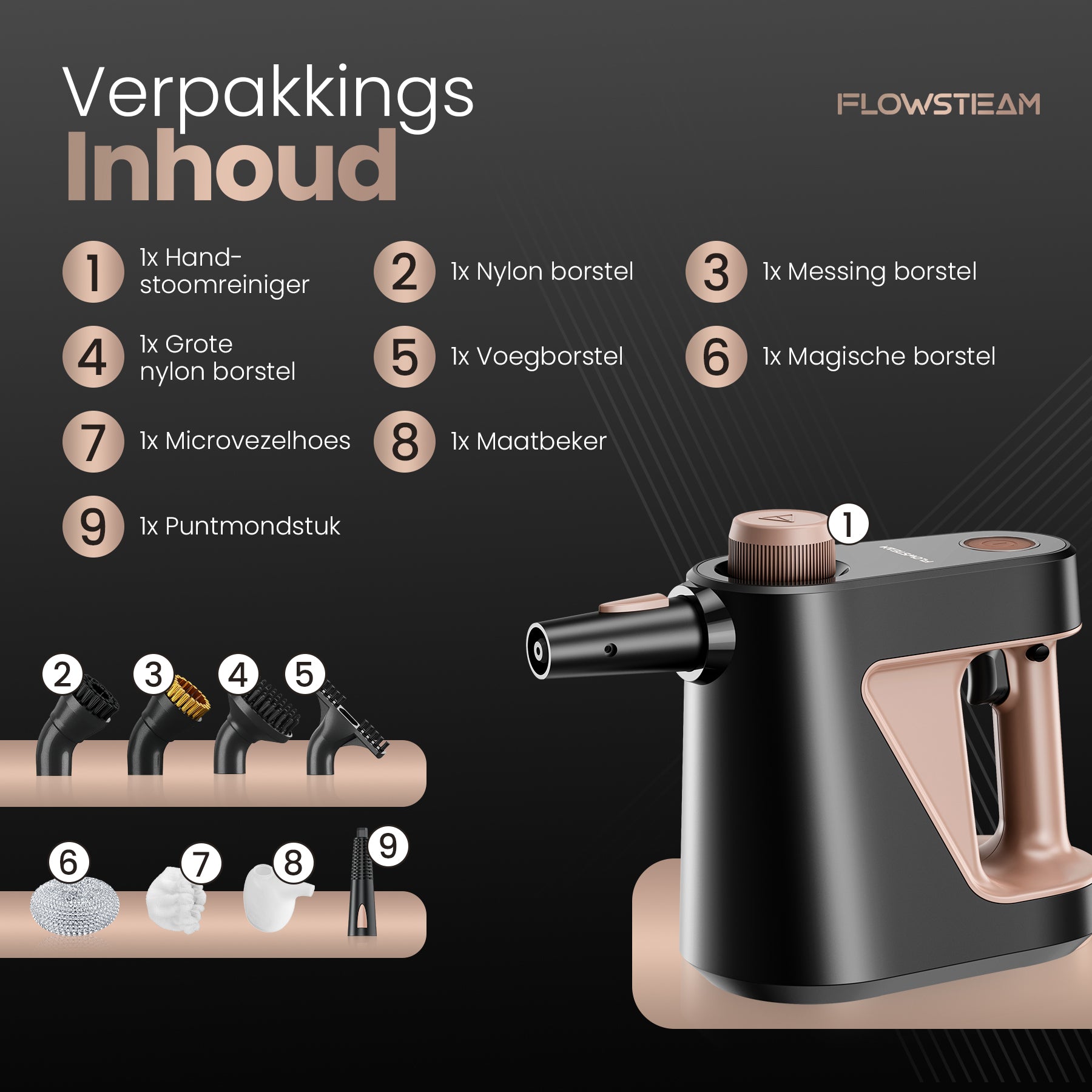 FLOWSTEAM 7-in-1 Handstoomreiniger