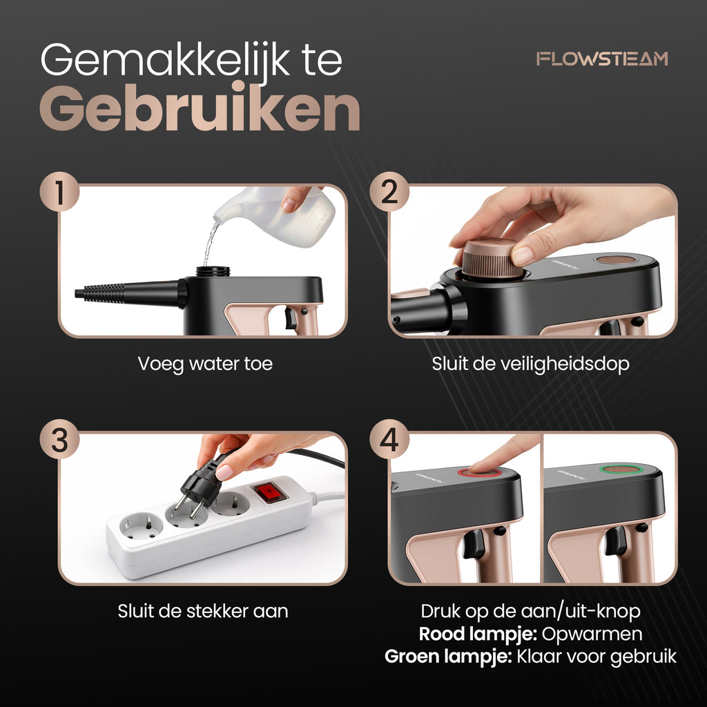 FLOWSTEAM 9-in-1 Handstoomreiniger gebruiken