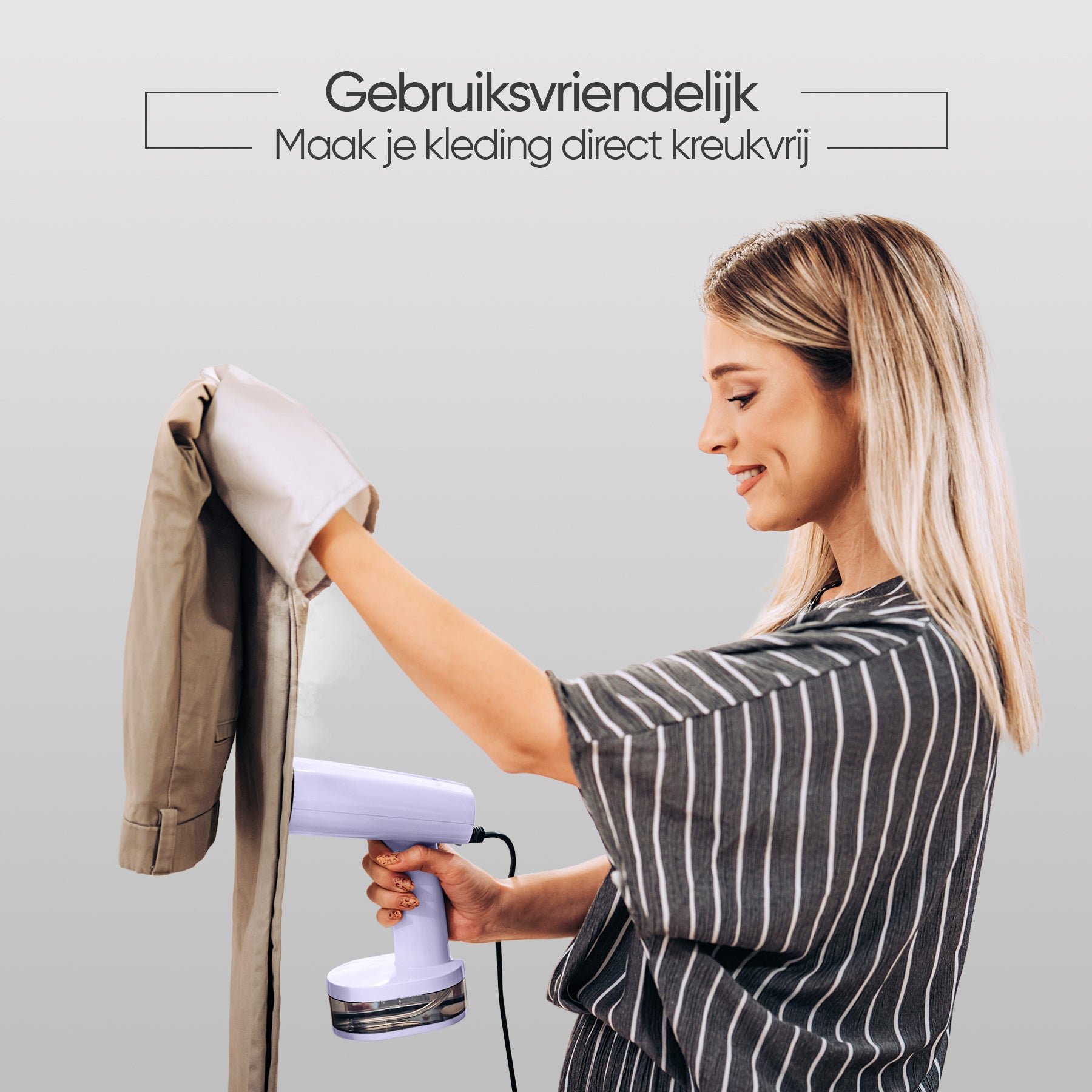 Gebruiksvriendelijke kledingstomer draagbaar