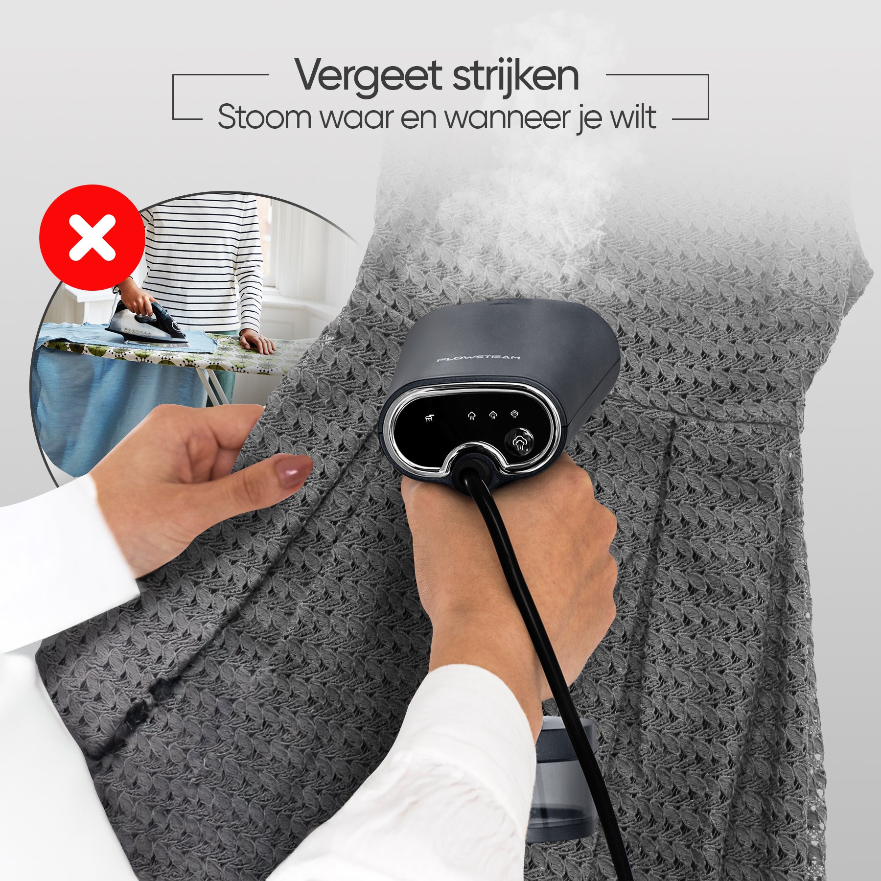 Kleding kreukvrij met kledingstomer