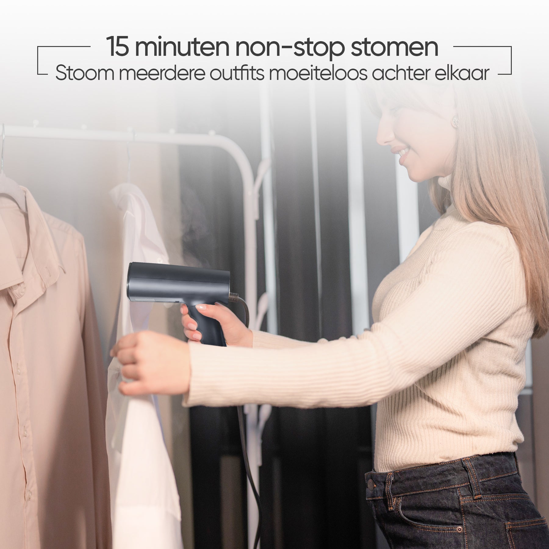 Kleding stomen met FLOWSTEAM kledingstomer - beste kledingstomer 2025