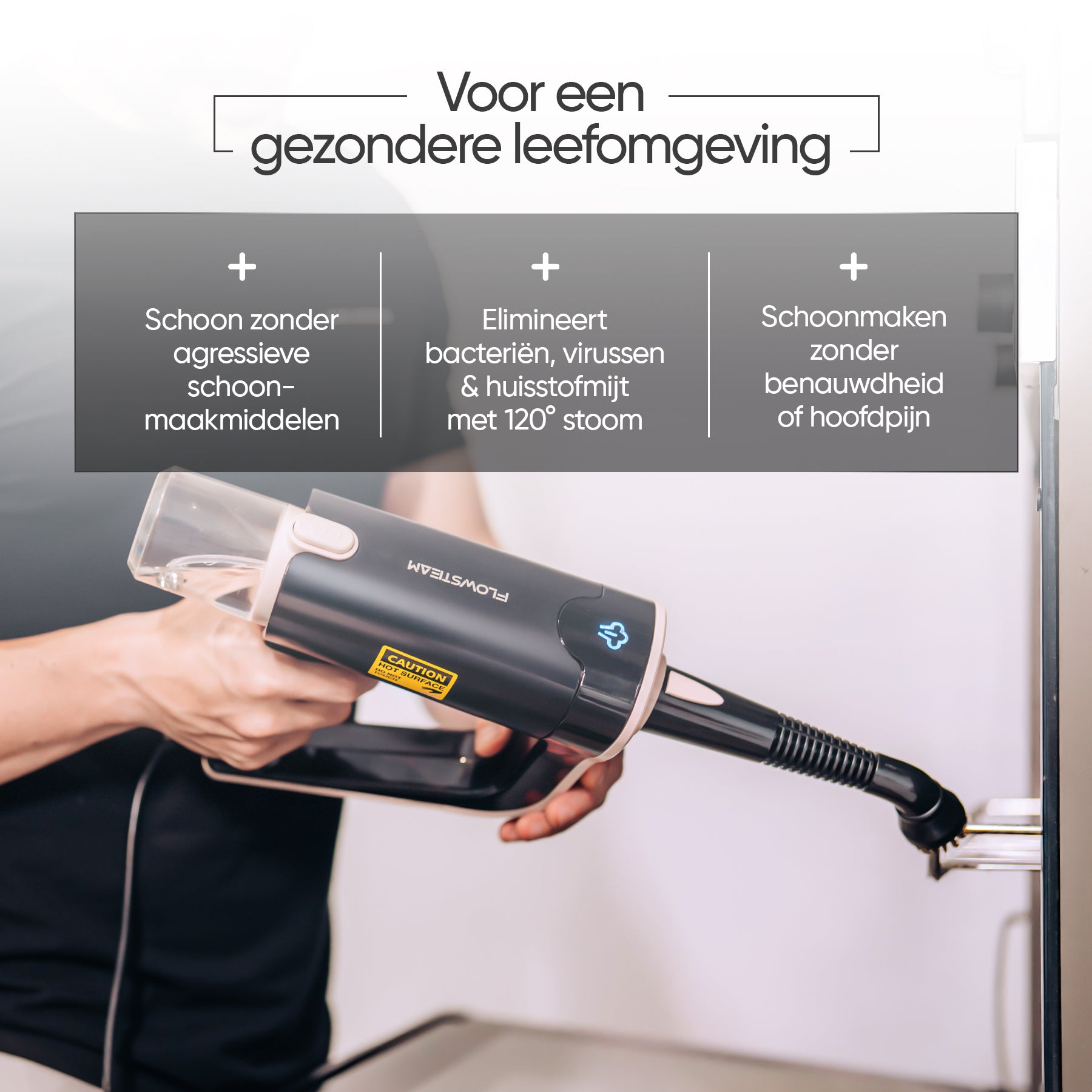 Huis schoonmaken met een stoomreiniger