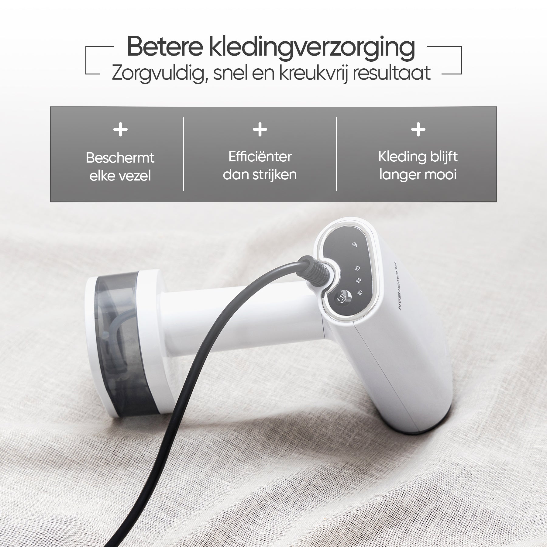 kledingverzorging met draagbare kledingstomer van FLOWSTEAM