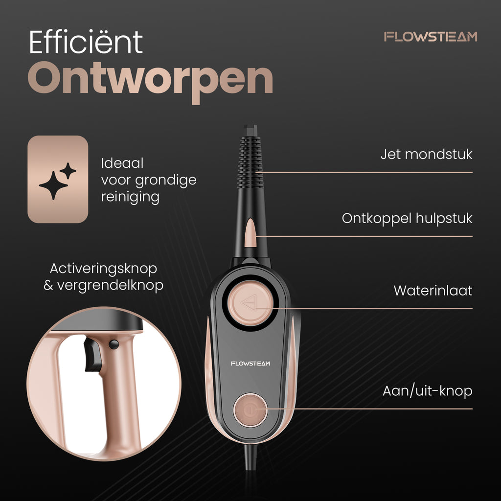 FLOWSTEAM 9-in-1 Handstoomreiniger ontwerp